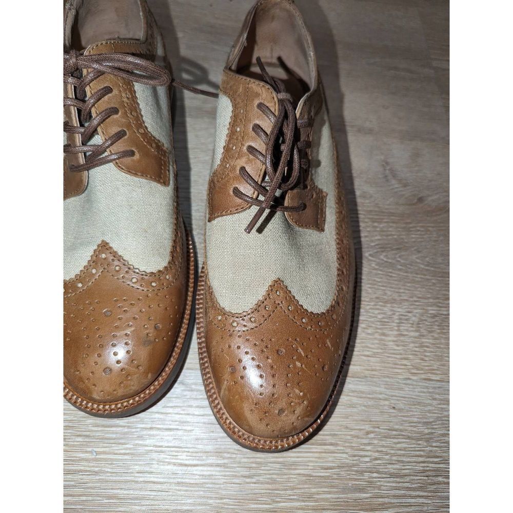 Polo Ralph Lauren Mens Torringtons 120 Oxford Dress Shoes Beige Leather 10.5D - Picture 12 of 13